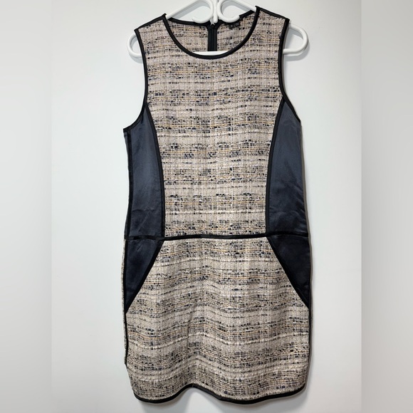 Theory Black and Cream Panel Mini Dress - Picture 5 of 8